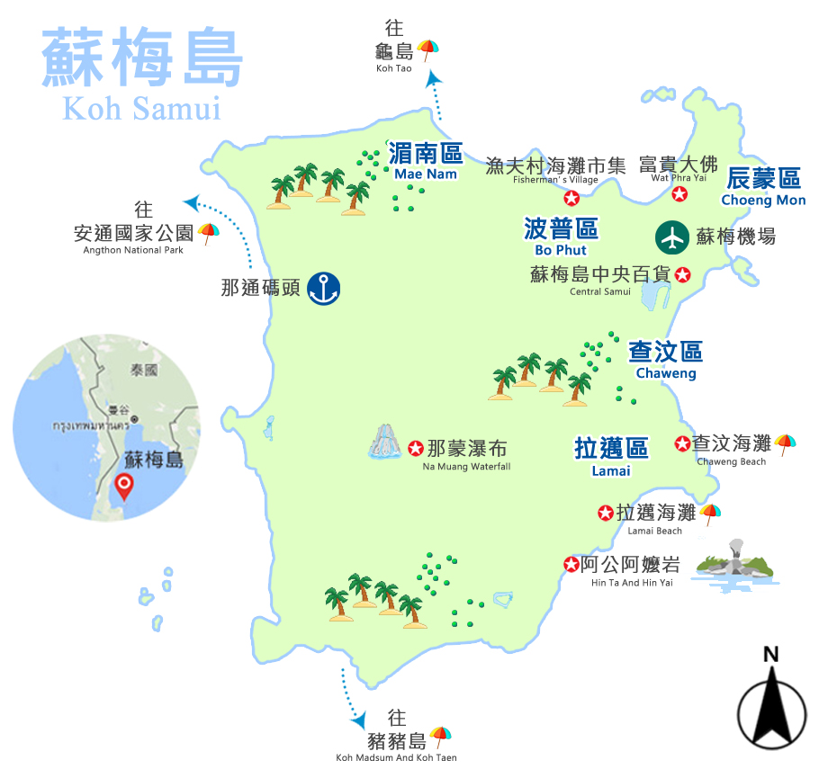 蘇梅島景點地圖